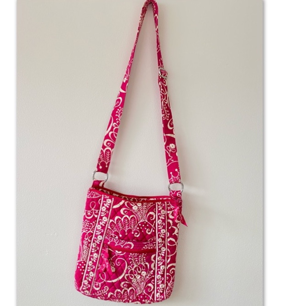 Pink and white paisley vera Bradley cross body bag